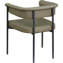  Color_Black/ Green -- Malin Olive Vegan Leather Upholstered Dining Chair IMAGE 6