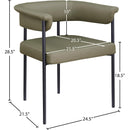  Color_Black/ Green -- Malin Olive Vegan Leather Upholstered Dining Chair IMAGE 8