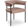  Color_Black/ Tan -- Malin Tan Vegan Leather Upholstered Dining Chair IMAGE 1