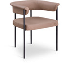  Color_Black/ Tan -- Malin Tan Vegan Leather Upholstered Dining Chair IMAGE 1
