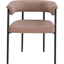  Color_Black/ Tan -- Malin Tan Vegan Leather Upholstered Dining Chair IMAGE 3
