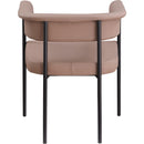  Color_Black/ Tan -- Malin Tan Vegan Leather Upholstered Dining Chair IMAGE 5