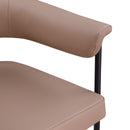  Color_Black/ Tan -- Malin Tan Vegan Leather Upholstered Dining Chair IMAGE 7