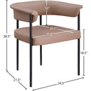  Color_Black/ Tan -- Malin Tan Vegan Leather Upholstered Dining Chair IMAGE 8