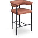  Color_Black/ Orange -- Malin Cognac Vegan Leather Upholstered Counter Stool IMAGE 1