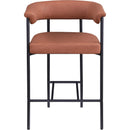  Color_Black/ Orange -- Malin Cognac Vegan Leather Upholstered Counter Stool IMAGE 3