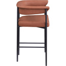  Color_Black/ Orange -- Malin Cognac Vegan Leather Upholstered Counter Stool IMAGE 4