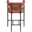  Color_Black/ Orange -- Malin Cognac Vegan Leather Upholstered Counter Stool IMAGE 5