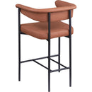 Color_Black/ Orange -- Malin Cognac Vegan Leather Upholstered Counter Stool IMAGE 6