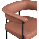  Color_Black/ Orange -- Malin Cognac Vegan Leather Upholstered Counter Stool IMAGE 7