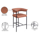  Color_Black/ Orange -- Malin Cognac Vegan Leather Upholstered Counter Stool IMAGE 9