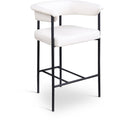  Color_Black/ Cream -- Malin Cream Vegan Leather Upholstered Counter Stool IMAGE 1
