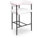  Color_Black/ Cream -- Malin Cream Vegan Leather Upholstered Counter Stool IMAGE 1