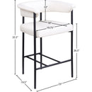  Color_Black/ Cream -- Malin Cream Vegan Leather Upholstered Counter Stool IMAGE 8