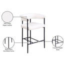  Color_Black/ Cream -- Malin Cream Vegan Leather Upholstered Counter Stool IMAGE 9