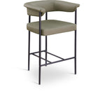 Meridian Malin Olive Vegan Leather Counter Stool IMAGE 1