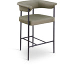  Color_Black/ Green -- Malin Olive Vegan Leather Upholstered Counter Stool IMAGE 1