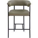  Color_Black/ Green -- Malin Olive Vegan Leather Upholstered Counter Stool IMAGE 3