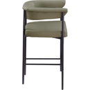  Color_Black/ Green -- Malin Olive Vegan Leather Upholstered Counter Stool IMAGE 4