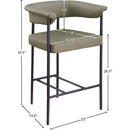  Color_Black/ Green -- Malin Olive Vegan Leather Upholstered Counter Stool IMAGE 8