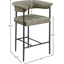 Meridian Malin Olive Vegan Leather Counter Stool IMAGE 8