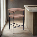  Color_Black/ Tan -- Malin Tan Vegan Leather Upholstered Counter Stool IMAGE 2