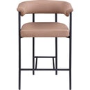  Color_Black/ Tan -- Malin Tan Vegan Leather Upholstered Counter Stool IMAGE 3