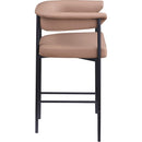  Color_Black/ Tan -- Malin Tan Vegan Leather Upholstered Counter Stool IMAGE 4