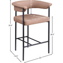  Color_Black/ Tan -- Malin Tan Vegan Leather Upholstered Counter Stool IMAGE 8