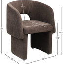  Color_Brown -- Emmet Brown Chenille Fabric Upholstered Dining / Accent Chair IMAGE 9