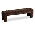  Color_Brown -- Andaz Brown Velvet Upholstered Bench IMAGE 1