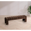  Color_Brown -- Andaz Brown Velvet Upholstered Bench IMAGE 2