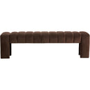  Color_Brown -- Andaz Brown Velvet Upholstered Bench IMAGE 3