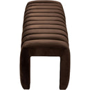 Color_Brown -- Andaz Brown Velvet Upholstered Bench IMAGE 4