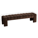  Color_Brown -- Andaz Brown Velvet Upholstered Bench IMAGE 7