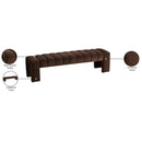  Color_Brown -- Andaz Brown Velvet Upholstered Bench IMAGE 8