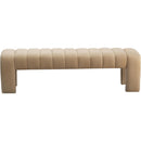  Color_Camel -- Andaz Camel Velvet Upholstered Bench IMAGE 3