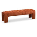  Color_Cognac -- Andaz Cognac Velvet Upholstered Bench IMAGE 1