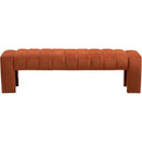  Color_Cognac -- Andaz Cognac Velvet Upholstered Bench IMAGE 3