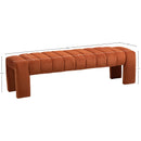  Color_Cognac -- Andaz Cognac Velvet Upholstered Bench IMAGE 7