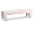 Color_Cream -- Andaz Cream Velvet Upholstered Bench IMAGE 1