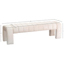  Color_Cream -- Andaz Cream Velvet Upholstered Bench IMAGE 7