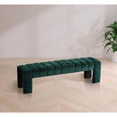 Color_Green -- Andaz Green Velvet Upholstered Bench IMAGE 2