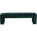  Color_Green -- Andaz Green Velvet Upholstered Bench IMAGE 3