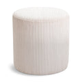  Color_Beige -- Meridian Roy Microsuede Fabric Upholstered Stool IMAGE 1