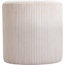 Meridian Roy Beige Microsuede Fabric Ottoman/Stool IMAGE 4