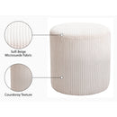  Color_Beige -- Meridian Roy Microsuede Fabric Upholstered Stool IMAGE 7