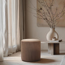  Color_Brown -- Roy Brown Microsuede Fabric Upholstered Stool IMAGE 2
