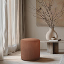  Color_Cognac -- Roy Cognac Microsuede Fabric Upholstered Stool IMAGE 2