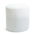  Color_Cream -- Roy Cream Microsuede Fabric Upholstered Stool IMAGE 1